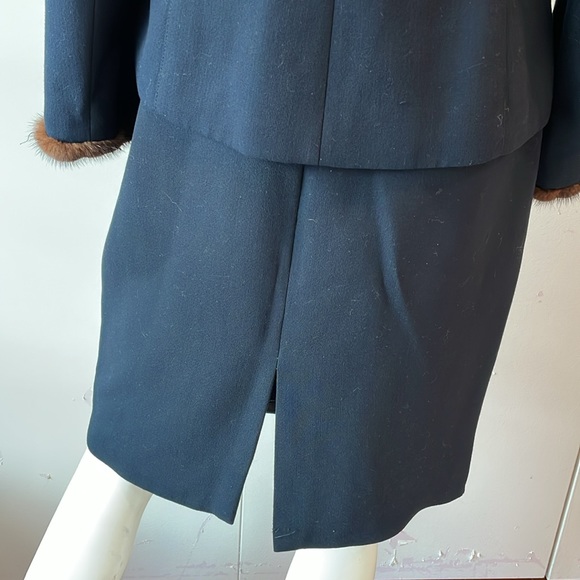 Vintage  Two Piece Fur trimmed Set by Novello Bloom Suits Sz6P - Picture 9 of 14